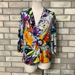 Caribe colorful career blouse